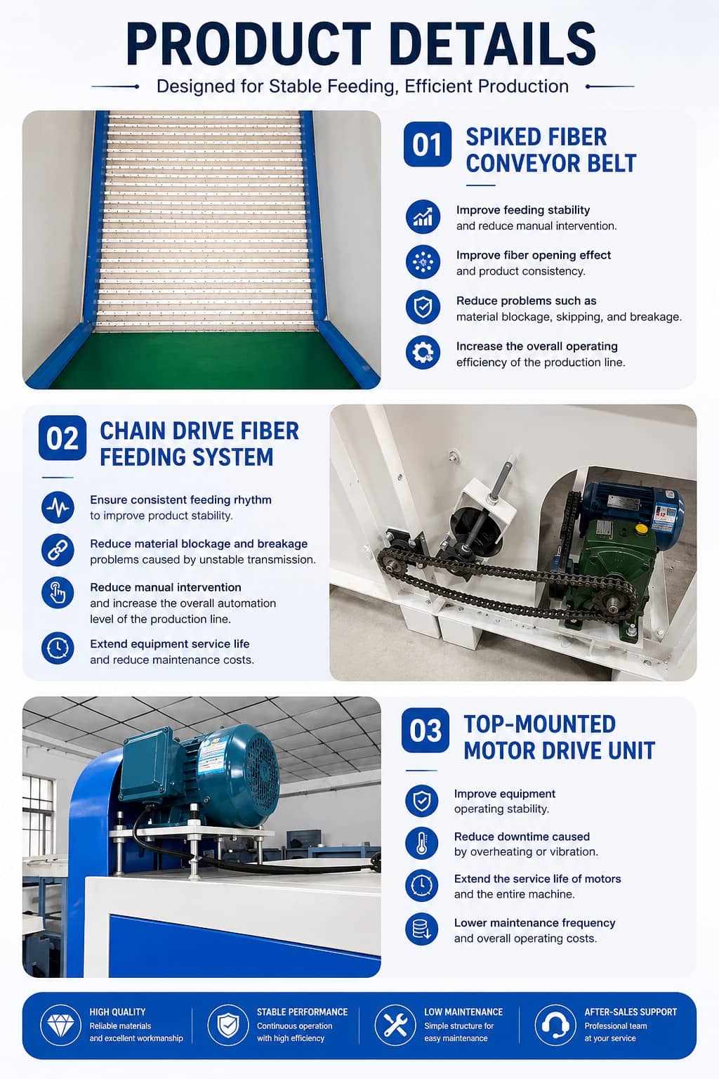 Hollow Cotton Feeding Machine Hollow Cotton Feeding Machine Stainless Steel Used In Toy Pillow Fiber Stuffer