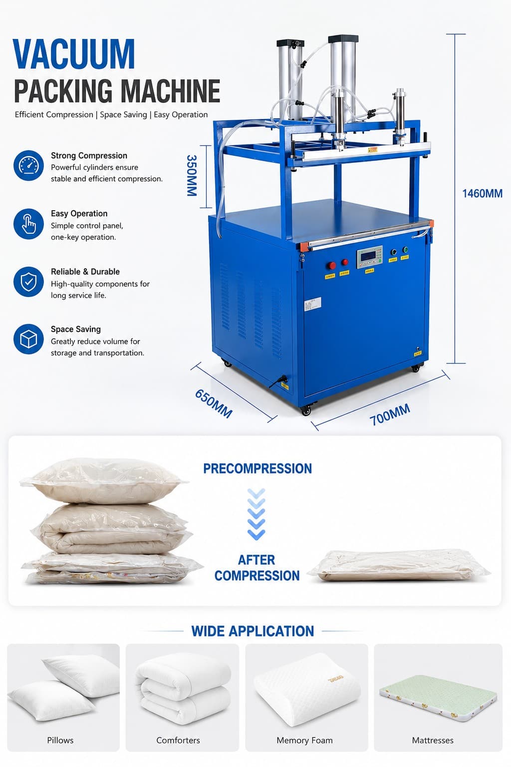 Pillow Fiber Compression Sealing Machine Pillow Fiber Compression Sealing Machine Easy Operation Sealer Packing Machine