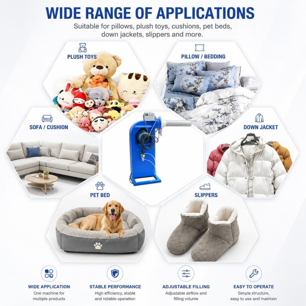 Air Cushion Filling Machine Air Cushion Filling Machine Pillow Cushion Plush Doll Cotton Filling Stuffing Machine