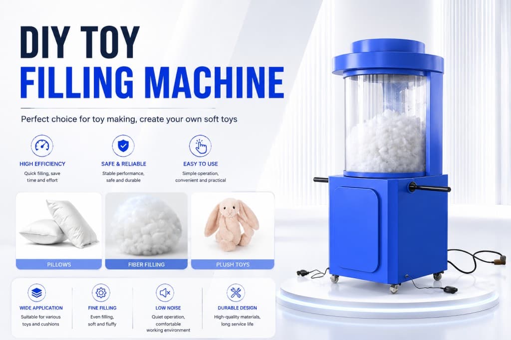 Diy Fiber Filling Machine Pet Wool Cotton Polyester Stuffing Machine