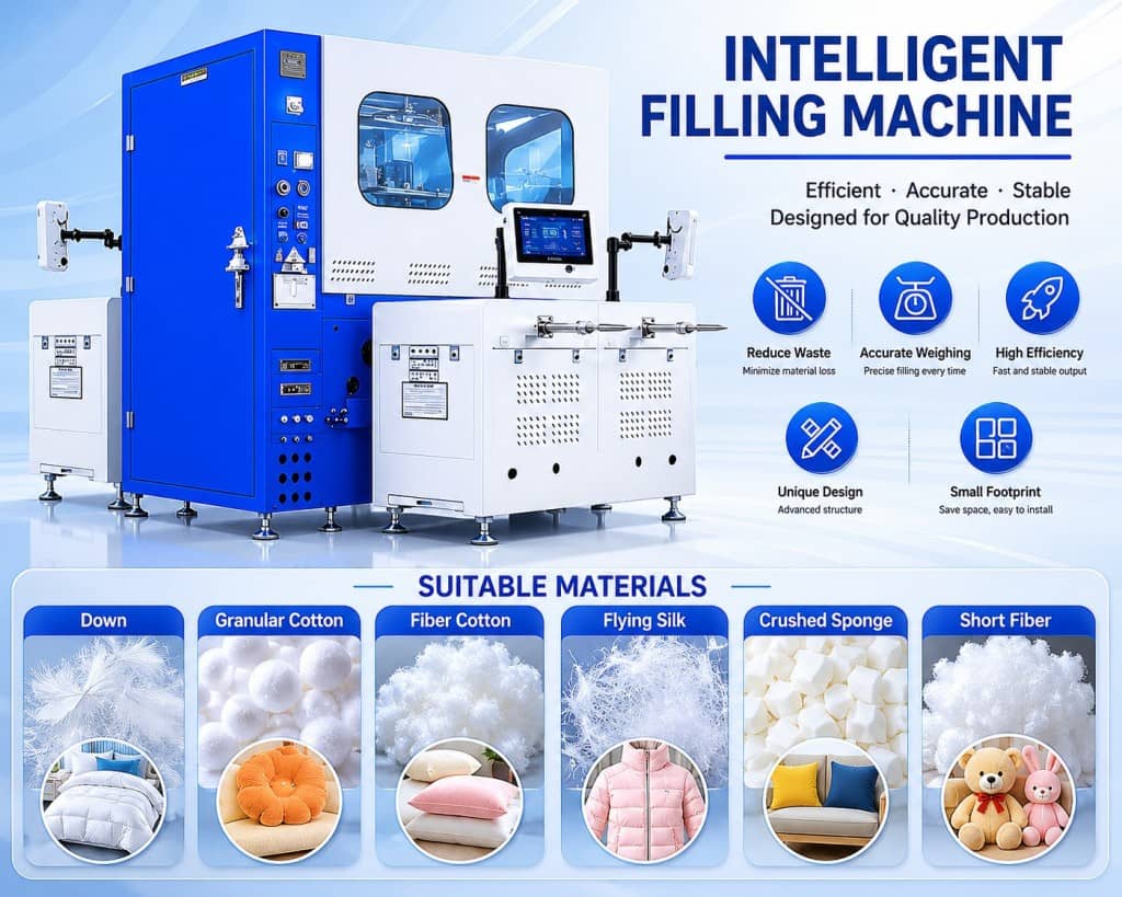 Synthetic Down Filling Machine Synthetic Down Filling Machine Powerful Down Duvet Cotton Filler Supplier