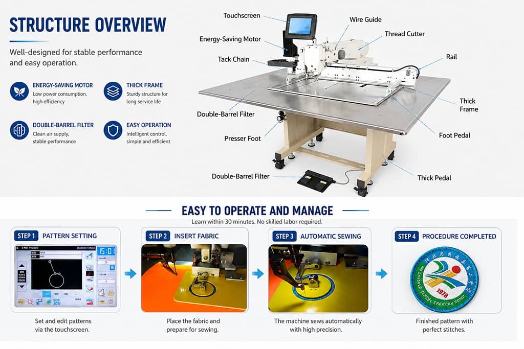 Programmable Sewing Machine Custom Decorative Multi Stitching Machine