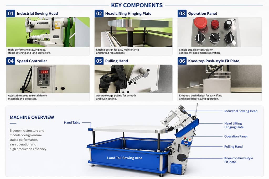 Mattress Binding Sewing Machine Mattress Binding Sewing Machine High Speed Tape Edge Equipment Supplier
