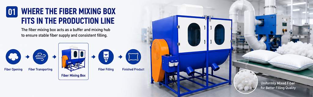 What Is The Function Of A Fiber Mixing Box In Pillow And Stuffed Toy Production Lines?