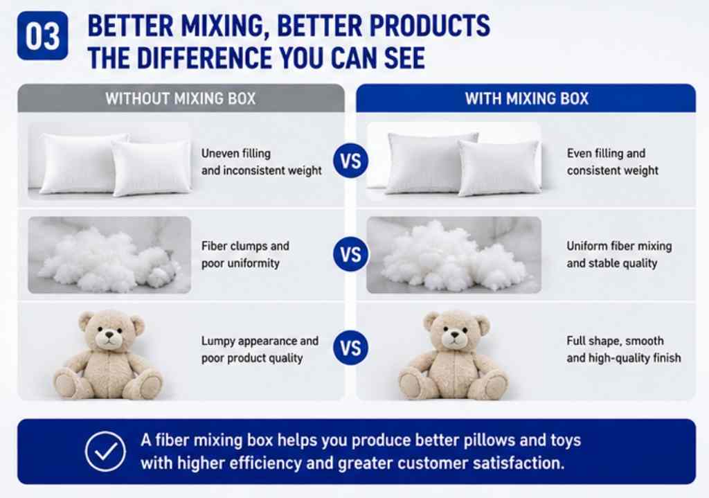 What Is The Function Of A Fiber Mixing Box In Pillow And Stuffed Toy Production Lines?