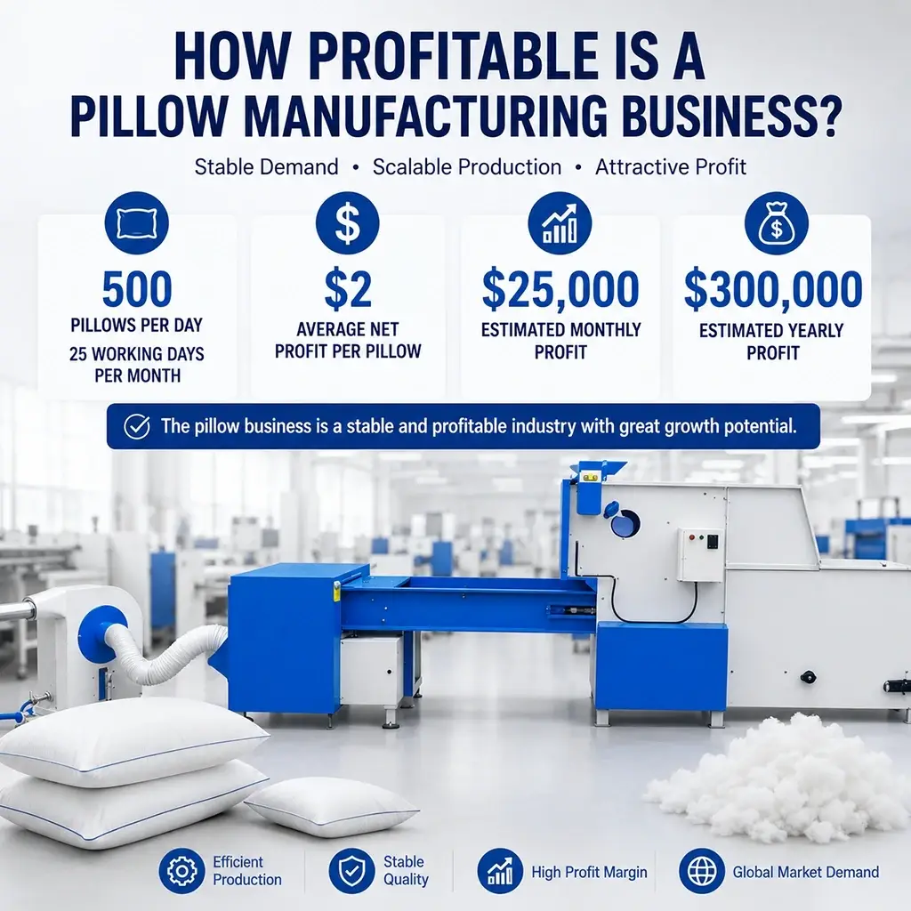 How Much Profit Can A Pillow Manufacturing Business Make Per Year?